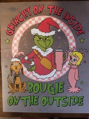 "GRINCHY & BOUGIE" 💚 DTF TRANSFER SHEET